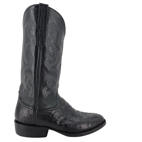 Luskey's Ryon's Mens size 9.5D Black Ostrich Exotic Leather Cowboy Western Boots - Picture 12 of 16